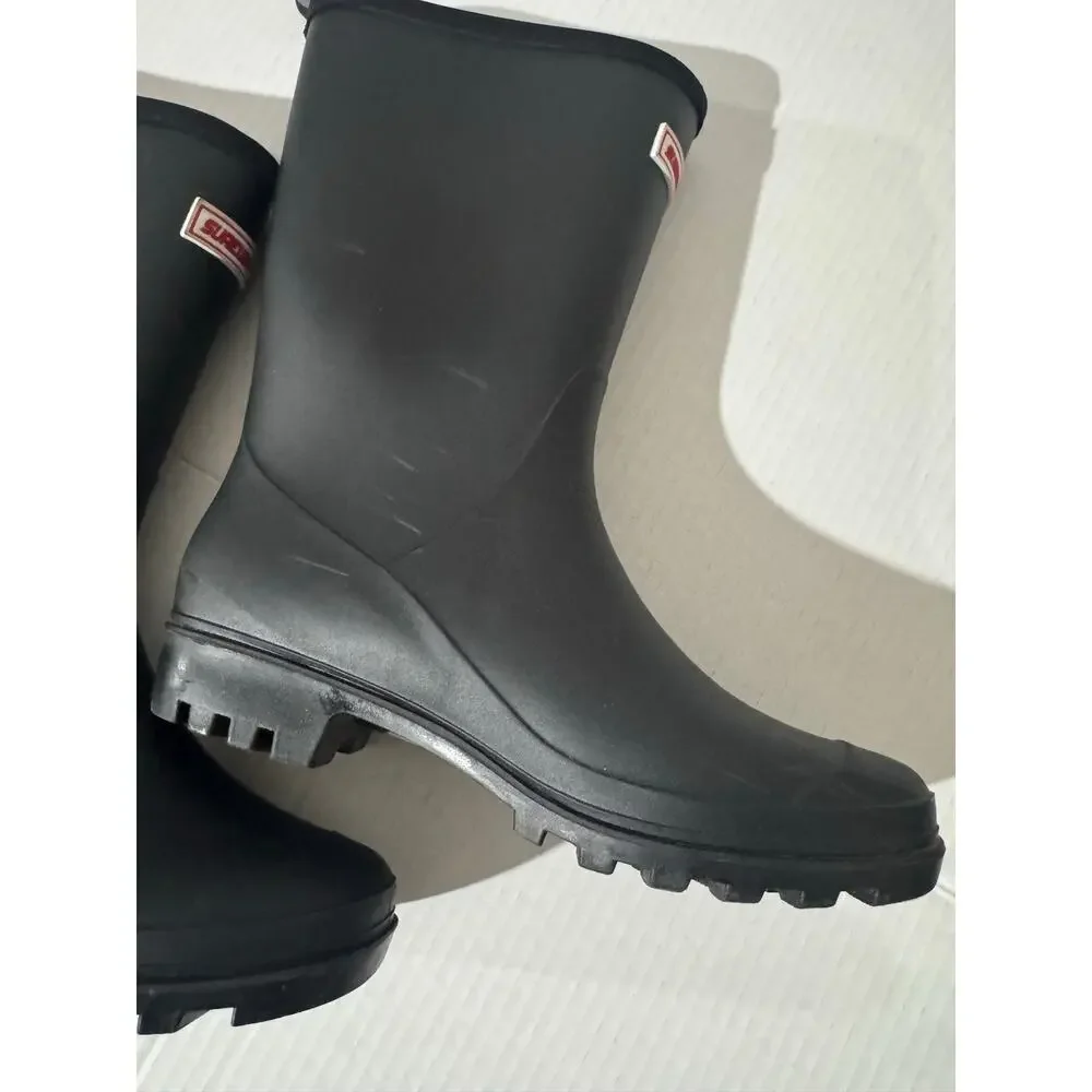 SureWay Waterproof Rain Boots Black Mid-Calf Garden Mud Boots Size 7 Gorpcore